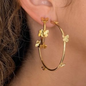 Chvker Large Farrah Butterfly 925 hoops, New